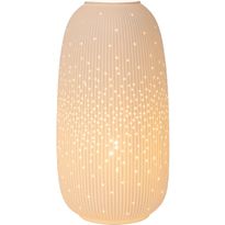 Pöytävalaisin Lucide Flores, 33.2cm, 1xE14, valkoinen