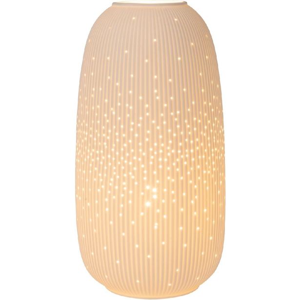 Pöytävalaisin Lucide Flores ylös-alas valo, 33.2cm, 1xE14, valkonen