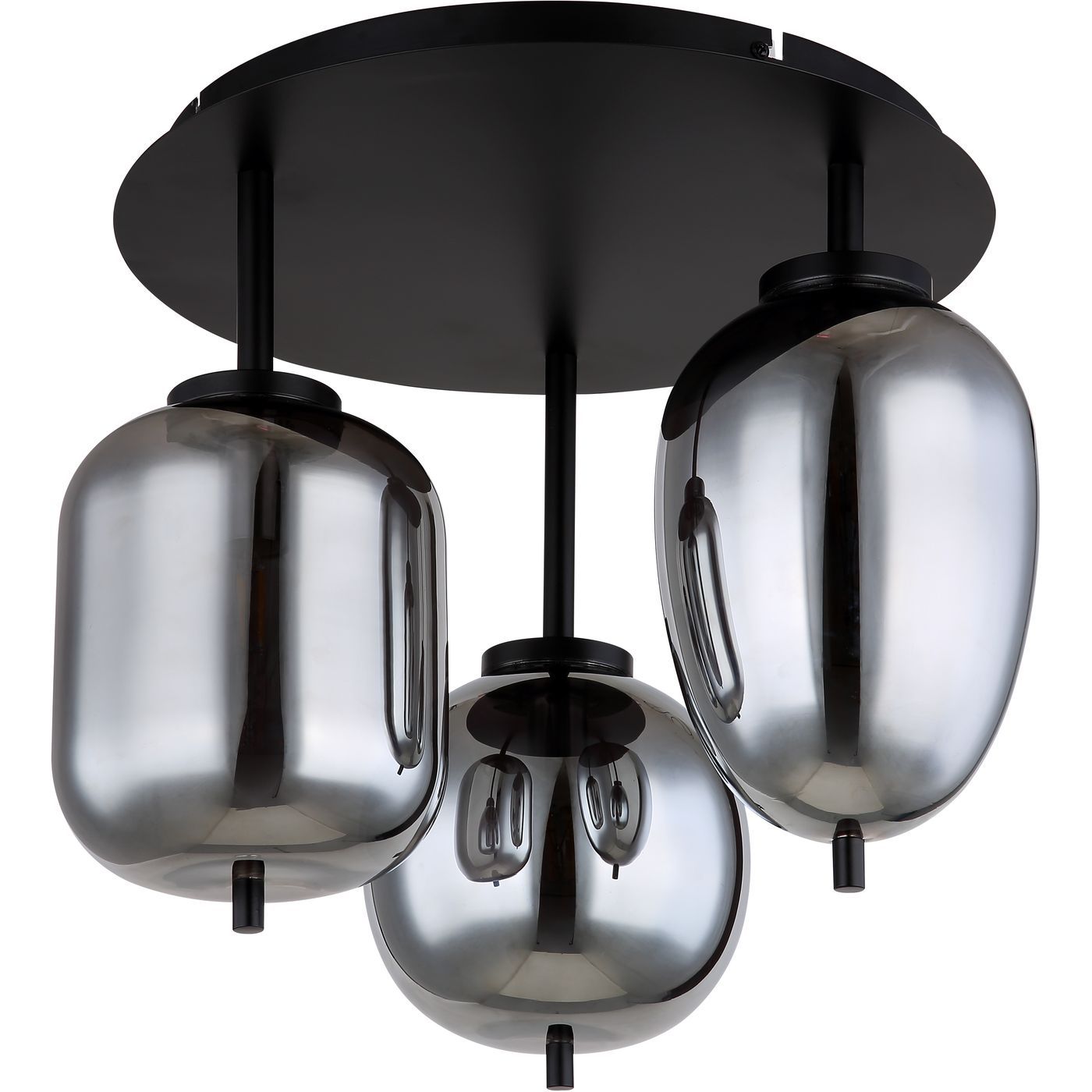 Kattovalaisin Globo Blacky Ø46cm, 3-osainen, musta/savu