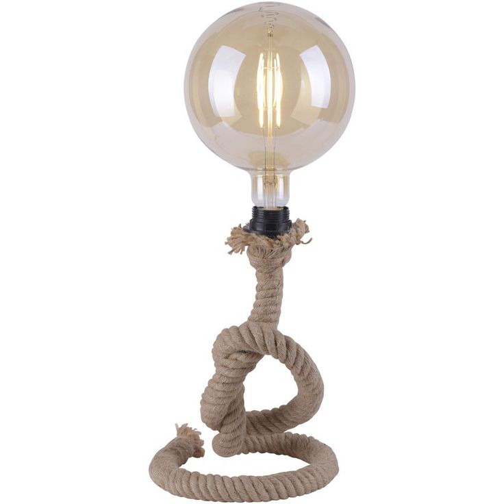 Pöytävalaisin Leuchten Direkt Rope, 20x33cm, beige