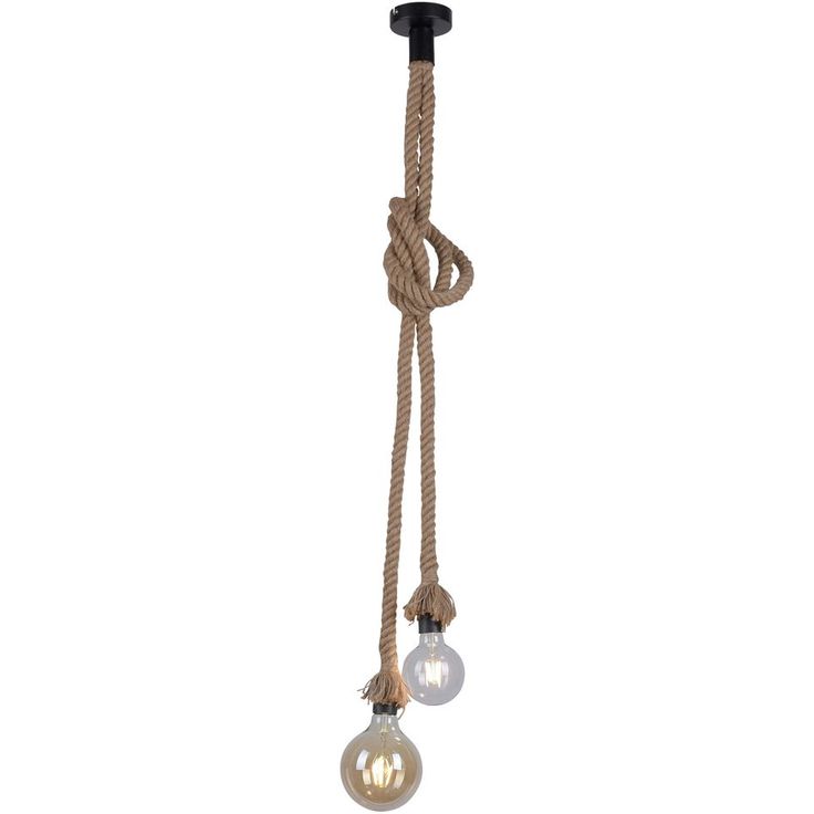 Riippuvalaisin, Leuchten Direkt Rope, 2xE27, Ø10cm, beige