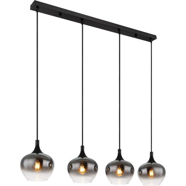 Riippuvalaisin Globo Maxy 4xE27, musta/savu