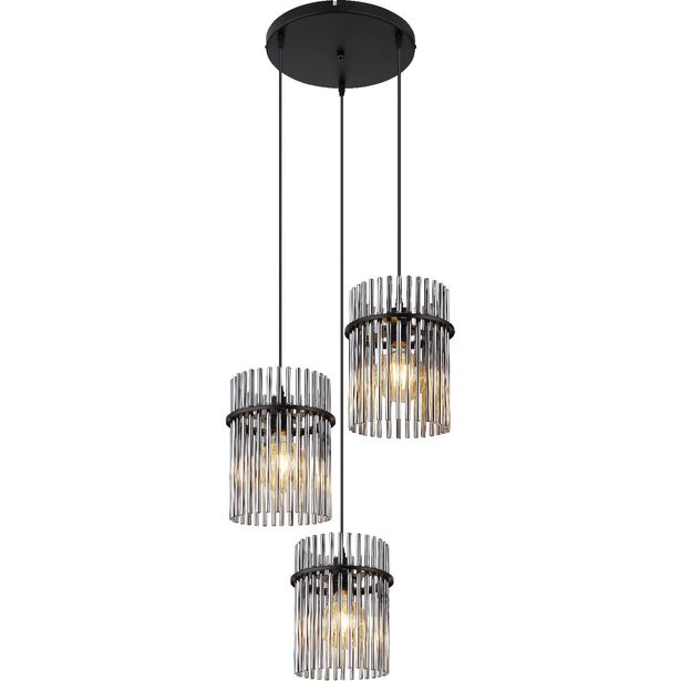 Riippuvalaisin Globo Gorley 43cm, 3xE27, musta/savu