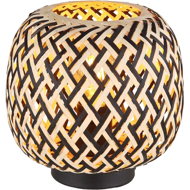 Pöytävalaisin Globo Colly 20cm, 1xE27, musta/luonnollinen