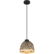 Riippuvalaisin Globo Colly 20cm, 1xE27, musta/luonnollinen
