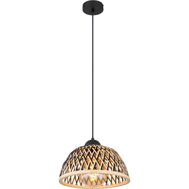Riippuvalaisin Globo Colly 30cm, 1xE27, musta/luonnollinen