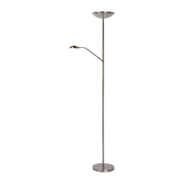 LED-lattiavalaisin Lucide Zenith, Ø24.5x180cm, 20W, himmennettävä, satiini kromi