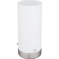 LED-pöytävalaisin Globo Cyli 24cm, 3000K, nikkeli/opaali