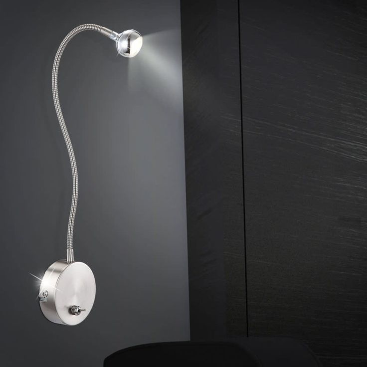 Seinävalaisin Globo Serpent LED, 3W, IP20, 520mm, metalli, harjattu teräs
