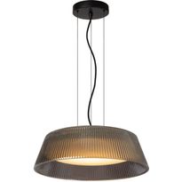 LED-riippuvalaisin Lucide Vixi Ø45cm, 22.6W 2900K, savuharmaa