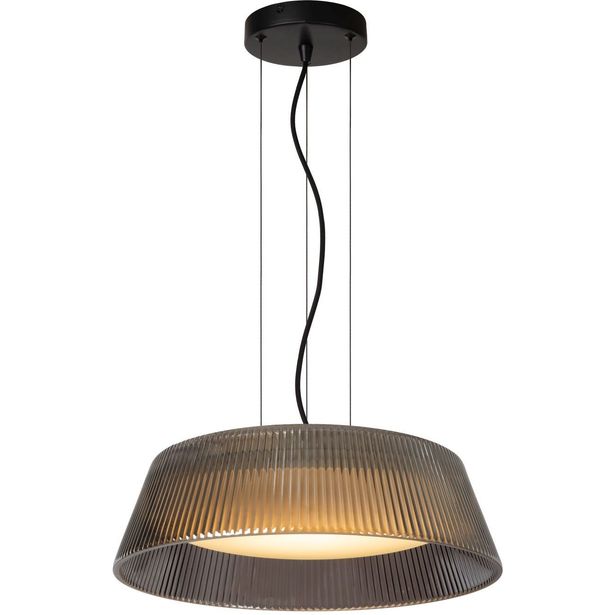 LED-riippuvalaisin Lucide Vixi Ø45cm, 22.6W 2900K, savuharmaa