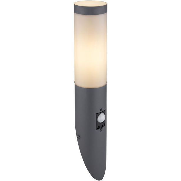 Ulkoseinävalaisin Globo Boston liiketunnistimella, IP44, Ø7.6cm, antrasiitti