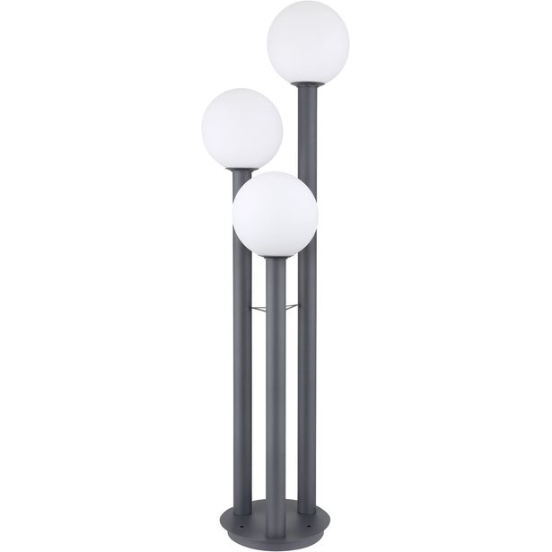 Ulkopylväsvalaisin Globo Laura 160cm, 3-osainen, antrasiitti/opaali