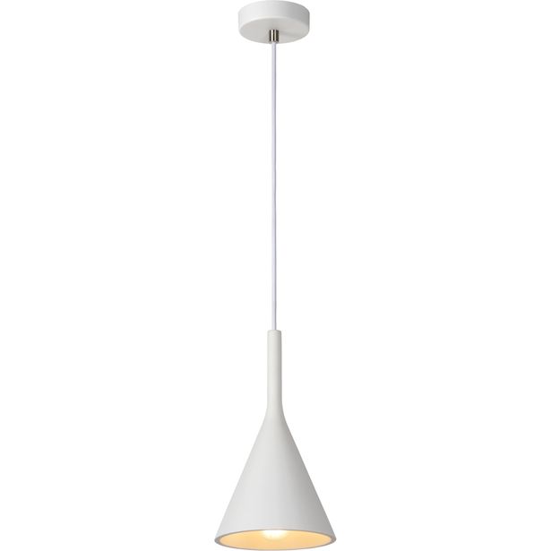 Riippuvalaisin Lucide Gipsy, Ø16.5 cm, valkoinen