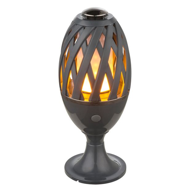 LED-pöytävalaisin Globo Leon, Ø10x23.8cm, 1.4W, antrasiitti
