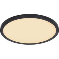 LED-kattovalaisin Globo Sapana, IP44, Ø29.4cm, musta