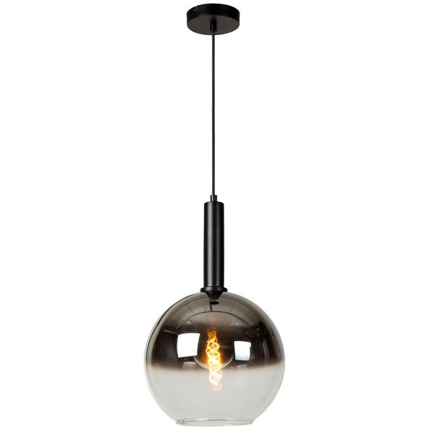Riippuvalaisin Lucide Marius Ø30cm, 1xE27, musta/savu