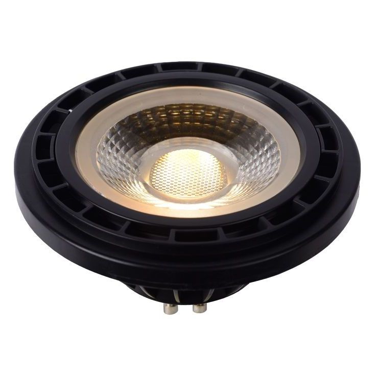 LED-lamppu Lucide ES111, GU10, 12W Dim to warm, 2200K/3000K, musta