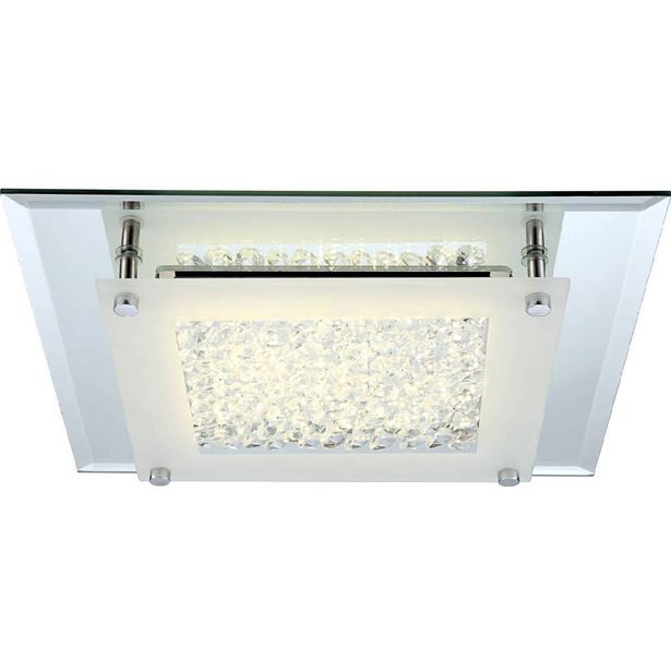 LED-plafondi Globo Liana, 28x28cm, 12W, teräs