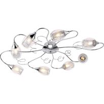 Kattovalaisin FocusLight Globus, 8x40W, IP20, metalli/kirkas lasi/alumiinilanka, kromi