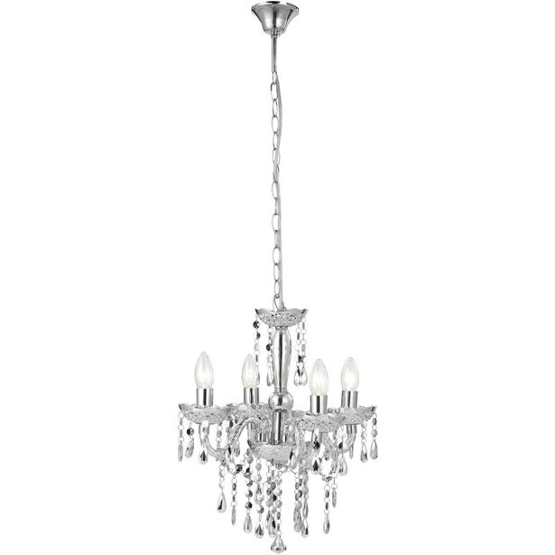 Kattokruunu valaisin Globo Cuimbra, 4x40W, 230V, IP20, Ø 420mm, kromi