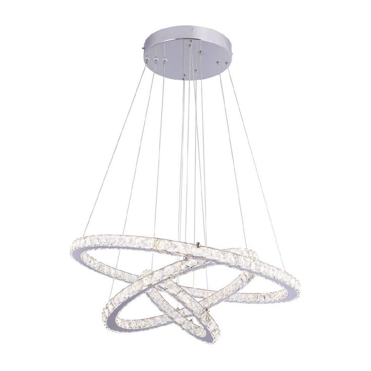 LED-riippuvalaisin Globo Marylin, Ø70cm, 76W, kromi
