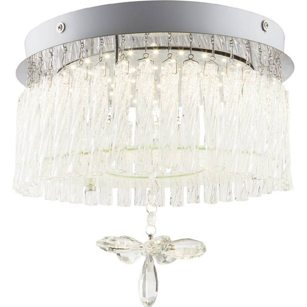 LED-kattovalaisin Globo Mathilda, Ø28cm, 12W, kromi