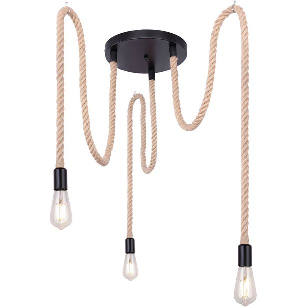 Riippuvalaisin Globo Ulleu, 3xE27, musta/beige