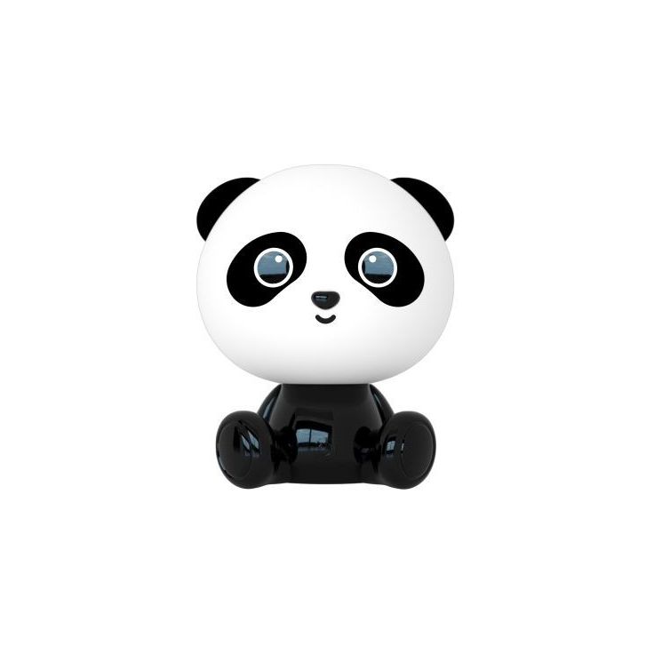 Lasten yöpöytävalaisin Lucide Dodo Panda, 1x3W, 3 StepDim, musta/valkoinen