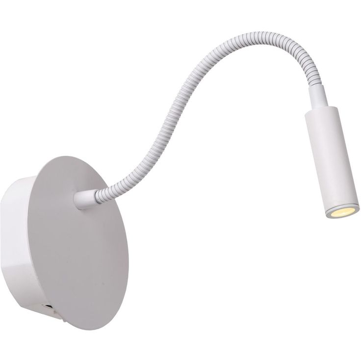 Seinävalaisin Lucide Jolijn lukuvalolla Ø11cm, ladattava, magneettikiinnitys, valkoinen