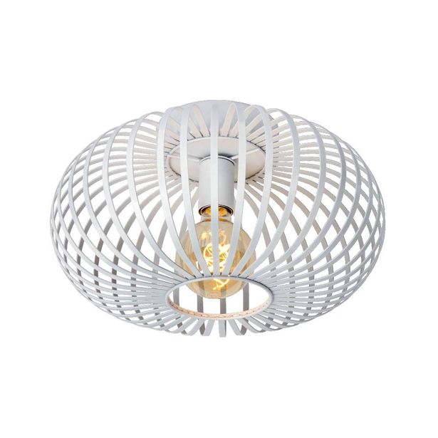 Kattovalaisin Lucide Manuela, Ø40cm, 60W, himmennettävä, valkoinen