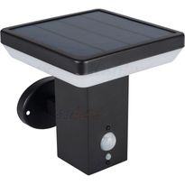 Ulkoseinävalaisin Kanlux Solca L, aurinkokennolla, 5W, IP44, musta