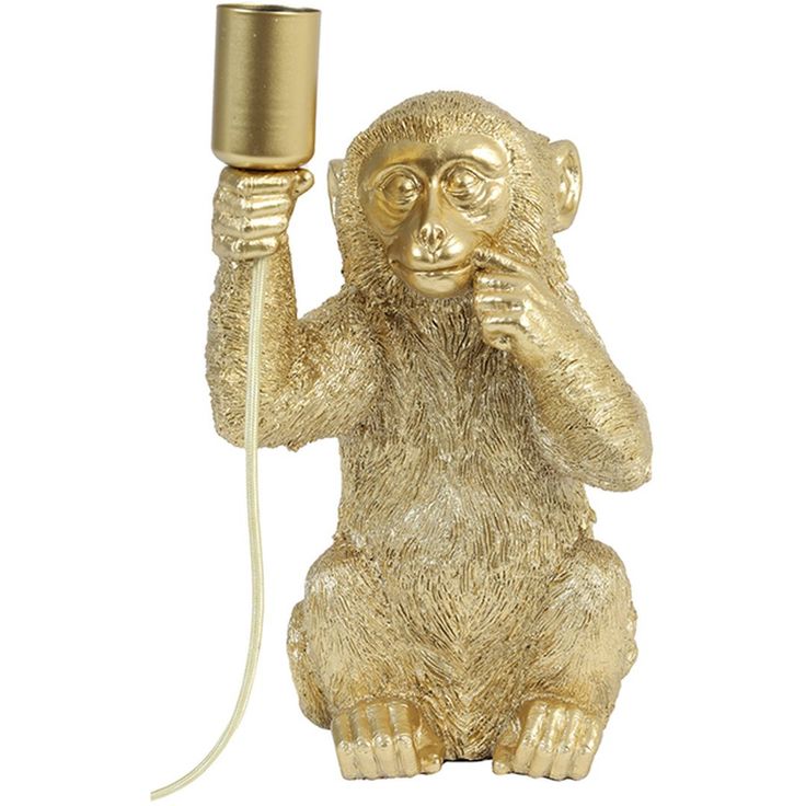 Pöytävalaisin Light&Living Monkey, 20x19.5x34cm, kulta