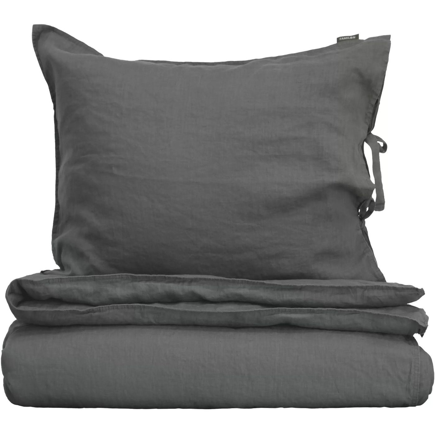 Pussilakanasetti Familon Pellava, 150x200cm, tummanharmaa