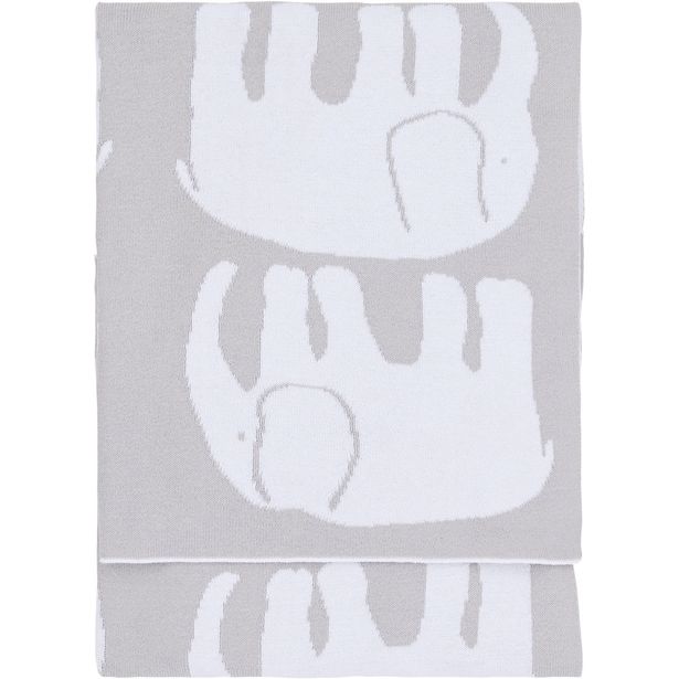 Vauvan torkkupeitto Finlayson Elefantti, 80x100cm, harmaa/valkoinen