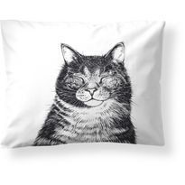 Tyynyliina Finlayson Kissa, 50x60cm, mustavalkoinen