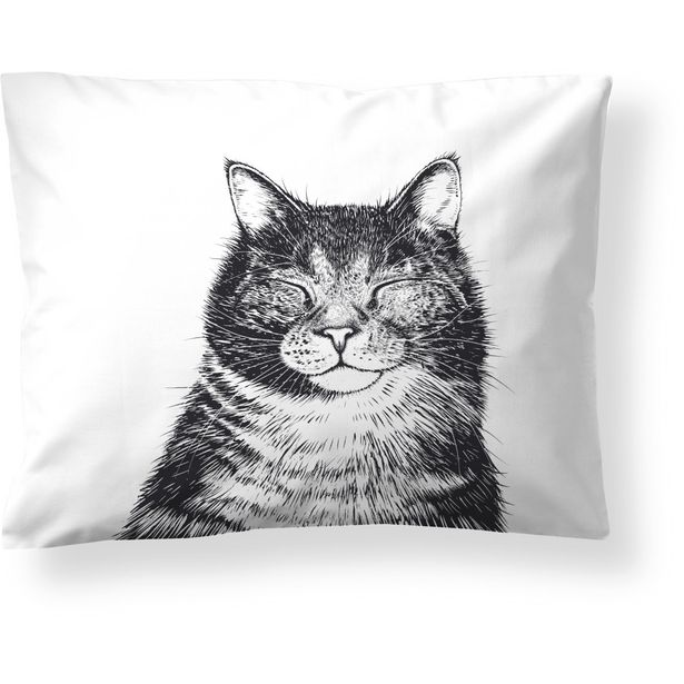 Tyynyliina Finlayson Kissa, 50x60cm, mustavalkoinen