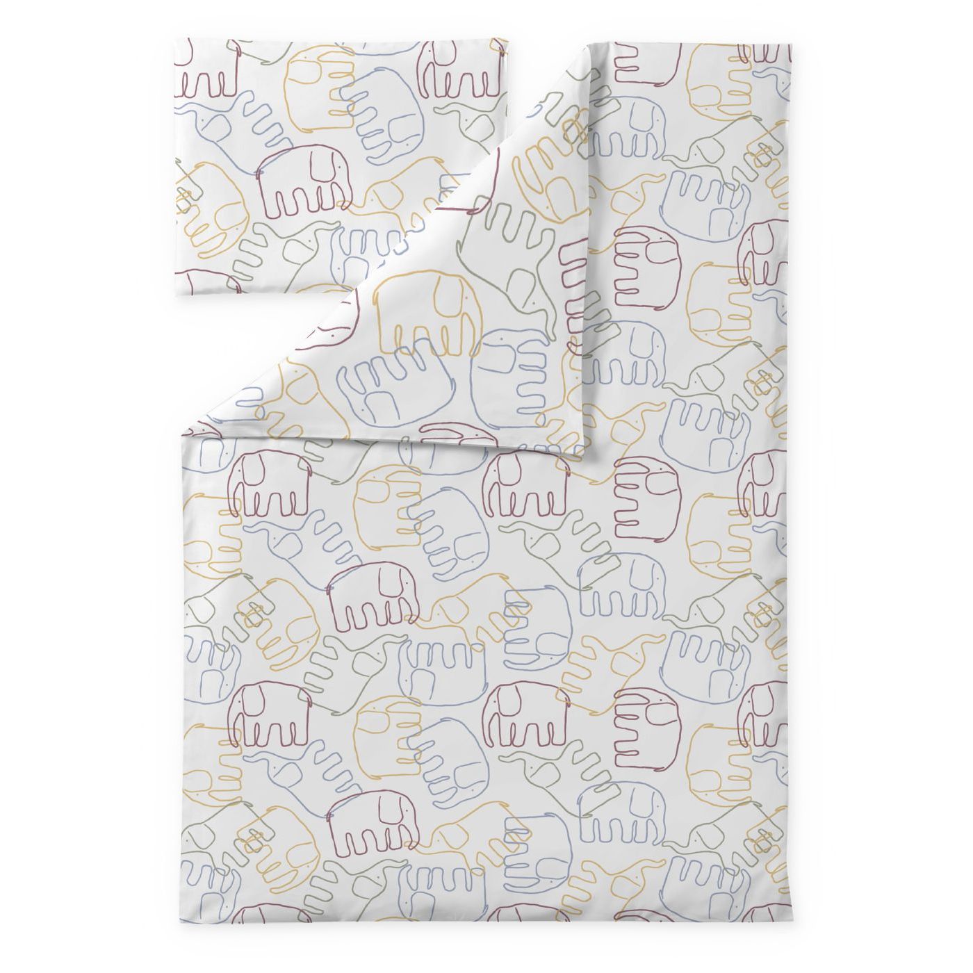 Vauvan pussilakanasetti Finlayson Elefantti Villi multi kasviväri