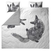 Parivuoteen pussilakanasetti Finlayson Villipedot, 240x210cm, musta/valkoinen