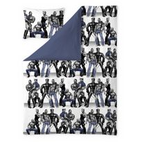 Satiinipussilakanasetti Finlayson Tom of Finland Blue Squad, musta/sininen