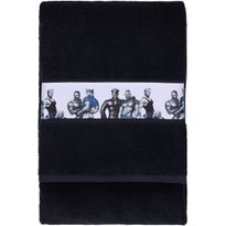 Kylpypyyhe Finlayson Tom Of Finland Blue Squad, 90x180cm, musta