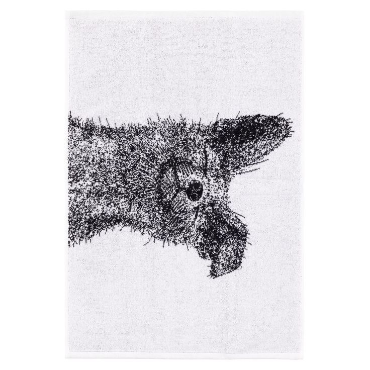 Käsipyyhe Finlayson Kettu, 50x70cm, luomupuuvilla, musta/valkoinen