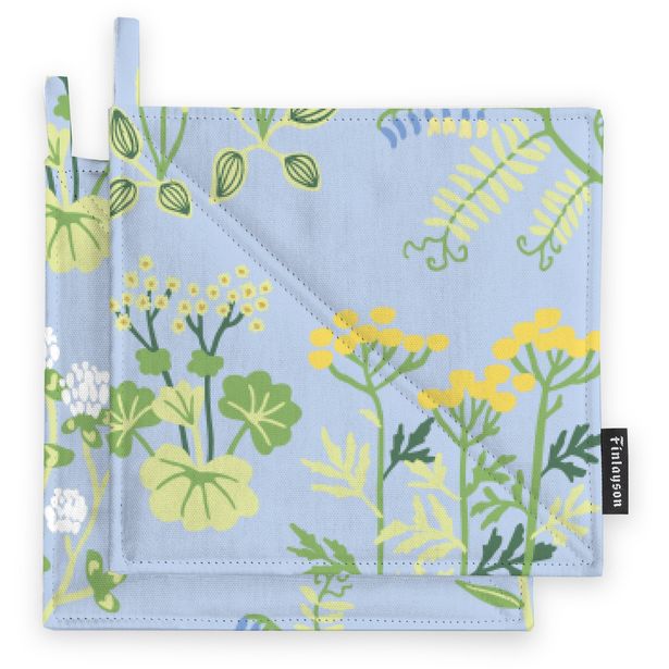 Patalappu Finlayson Joutomaa, 22x22cm, 2kpl, vaaleansininen/vihreä