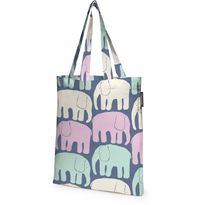 Kangaskassi Finlayson Elefantti, 36x42cm, siniharmaa/pastelli