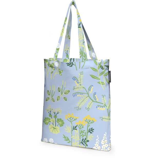 Kangaskassi Finlayson Joutomaa, 36x42cm, vaaleansininen/vihreä