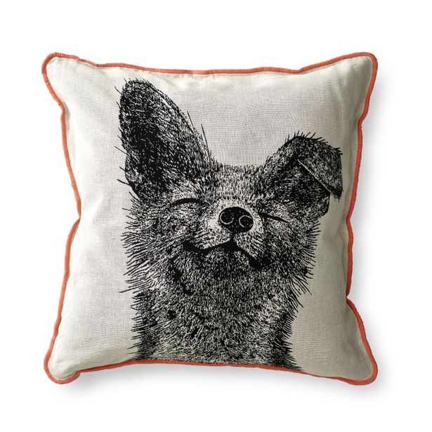 Koristetyynynpäällinen Finlayson Kettu, 50x50cm, musta/valkoinen