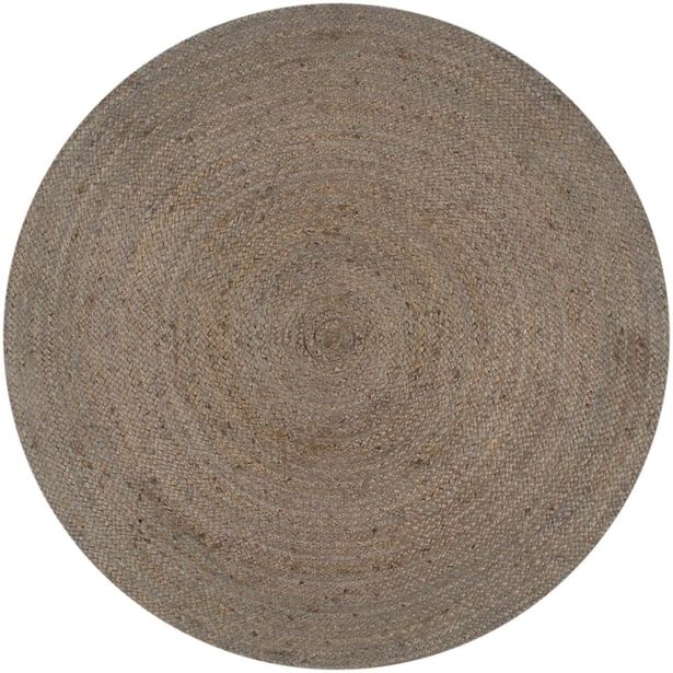Juuttimatto, Ø90cm, käsinkudottu, harmaa
