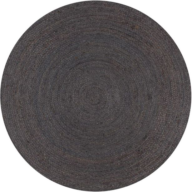 Juuttimatto, Ø120cm, käsinkudottu, tummanharmaa