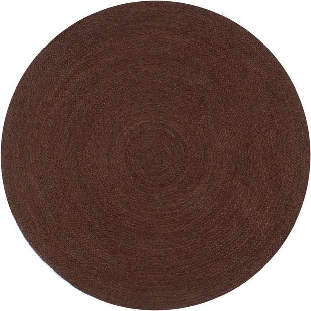Juuttimatto, Ø150cm, käsinkudottu, ruskea