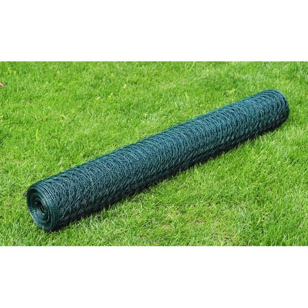 Kanaverkko, galvanoitu, PVC pinnoitteella, silmäkoko 13mm, 25x0.5m, vihreä
